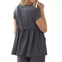 Jockey 2461 Womens Maternity Scoop Neck Short Sleeve Stretch Fabric Scrub Tops