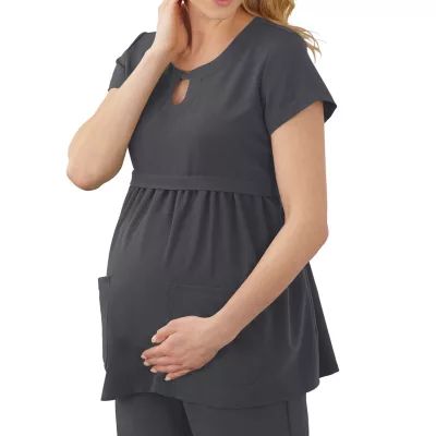 Jockey 2461 Womens Maternity Scoop Neck Short Sleeve Stretch Fabric Scrub Tops