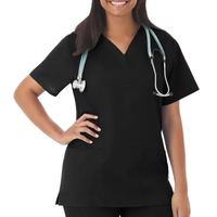 Fundamentals By White Swan 14700 2-Pocket Womens V Neck Short Sleeve Scrub Top