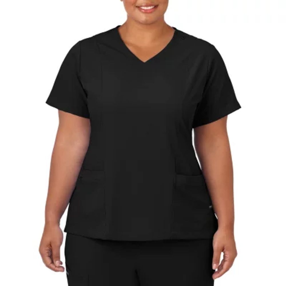 Jockey 2306 Womens Plus V Neck Stretch Fabric Short Sleeve Scrub Top