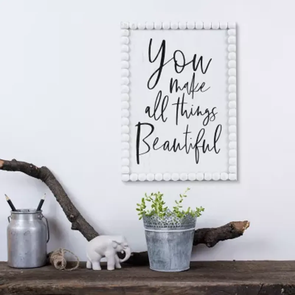 10x14 You Make All Things Beautiful Beaded Wall Sign