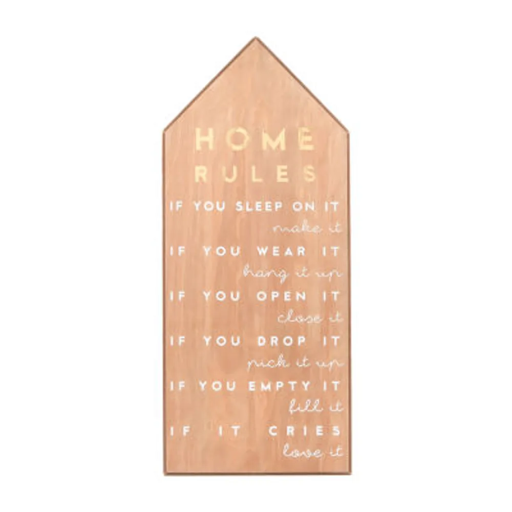 11x28 Home Rules Wall Sign