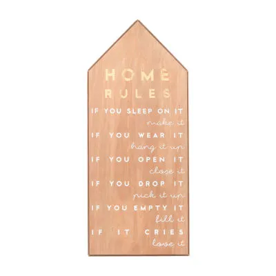 11x28 Home Rules Wall Sign