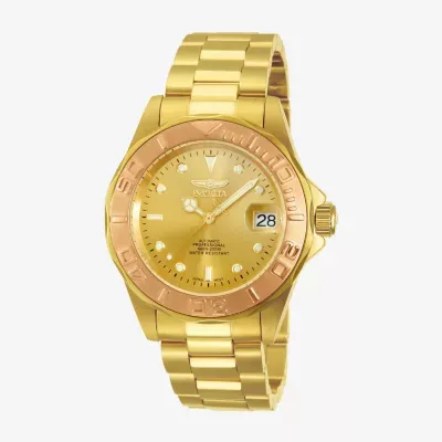Invicta Pro Diver Mens Automatic Gold Tone Stainless Steel Bracelet Watch