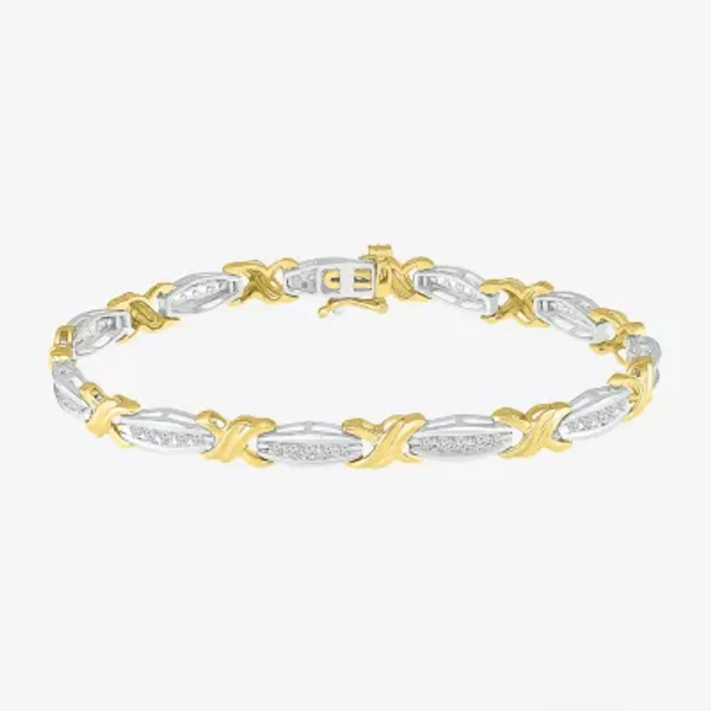 Womens 1 CT. T.W. Natural White Diamond 10K Gold 7 Inch Tennis Bracelet