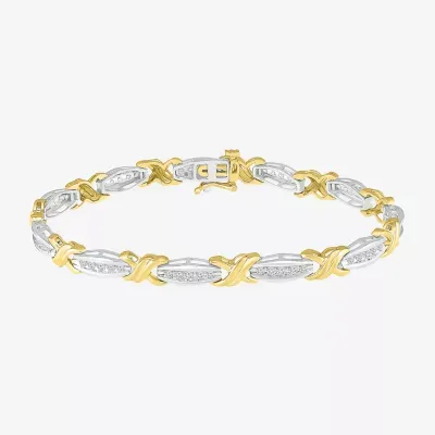 Womens 1 CT. T.W. Natural White Diamond 10K Gold 7 Inch Tennis Bracelet