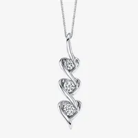 Sirena Womens 1/5 CT. T.W. Mined White Diamond 14 Gold Heart Pendant Necklace