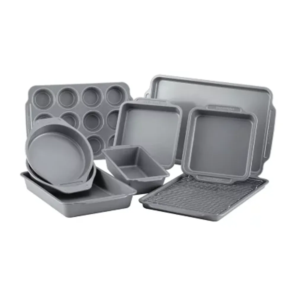 Farberware Nonstick Bakeware Bread and Meat Loaf Pan Set, 2-Piece, Gray