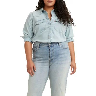 Levi's Ultimate Womens Cuffed Sleeve Western Shirt Plus