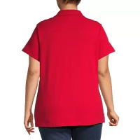 St. John's Bay Plus Womens Short Sleeve Polo Shirt