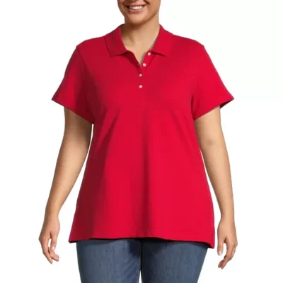 St. John's Bay Plus Womens Short Sleeve Polo Shirt