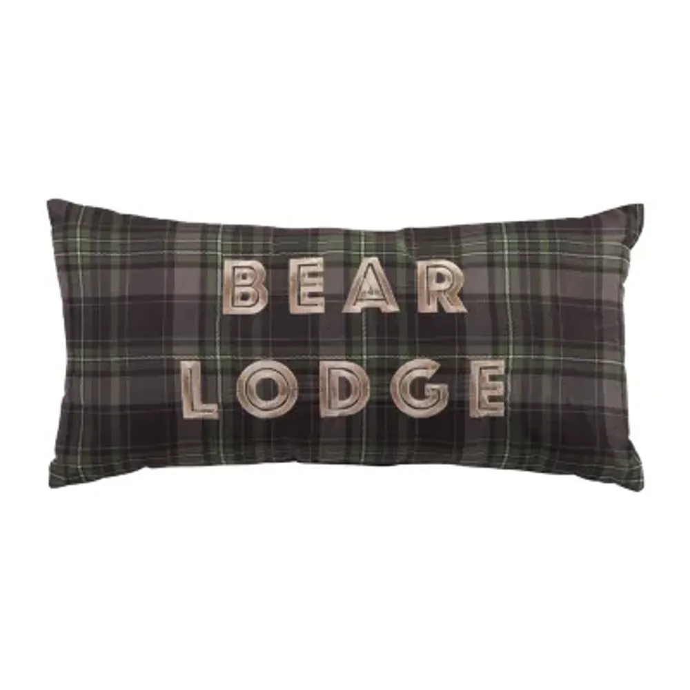 Donna Sharp Bear Panels Plaid Rectangular Throw Pillow