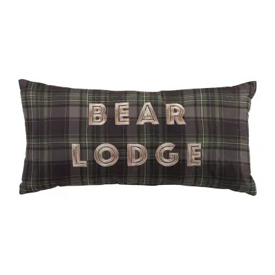 Donna Sharp Bear Panels Plaid Rectangular Throw Pillow