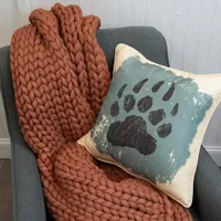 Your Lifestyle By Donna Sharp Bear Totem Bear Paw Square Throw Pillow