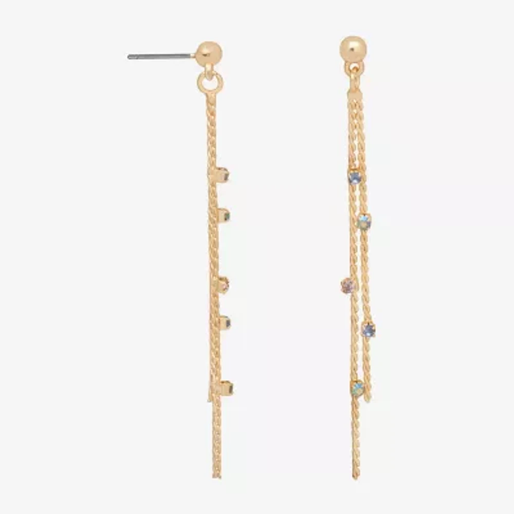 Bijoux Bar Delicates Gold Tone Glass Drop Earrings