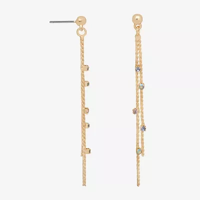 Bijoux Bar Delicates Gold Tone Glass Drop Earrings