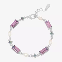 Bijoux Bar Delicates Silver Tone Glass Tennis Bracelet