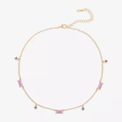 Bijoux Bar Delicates Gold Tone Multi Color Gold Tone Collar Necklace