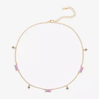 Bijoux Bar Delicates Gold Tone Multi Color Gold Tone Collar Necklace