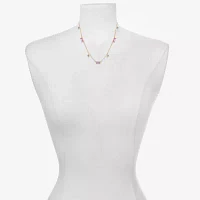 Bijoux Bar Delicates Gold Tone Multi Color Gold Tone Collar Necklace