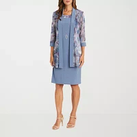 R & M Richards Womens Jacket Dress With Removable Necklace