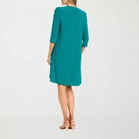 R & M Richards Womens Jacket Dress With Removable Necklace