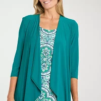 R & M Richards Womens Jacket Dress With Removable Necklace