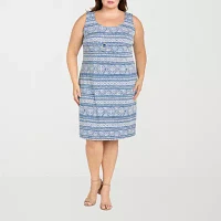 R & M Richards Womens Jacket Dress Plus With Removable Necklace