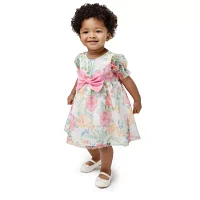 Rare Editions Baby Girls Sleeveless Puffed Sleeve Flower Girl Fit + Flare Dress