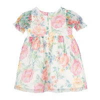 Rare Editions Baby Girls Sleeveless Puffed Sleeve Flower Girl Fit + Flare Dress