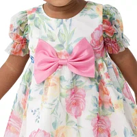 Rare Editions Baby Girls Sleeveless Puffed Sleeve Flower Girl Fit + Flare Dress