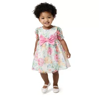 Rare Editions Baby Girls Sleeveless Puffed Sleeve Flower Girl Fit + Flare Dress