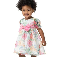 Rare Editions Baby Girls Sleeveless Puffed Sleeve Flower Girl Fit + Flare Dress
