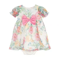 Rare Editions Baby Girls Sleeveless Puffed Sleeve Flower Girl Fit + Flare Dress