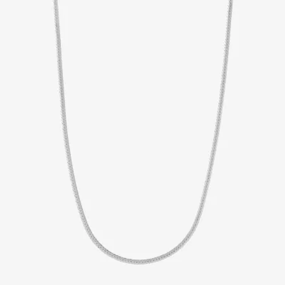 14K White Gold 20 Inch Solid Herringbone Chain Necklace