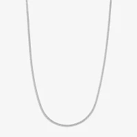 14K White Gold Inch Solid Herringbone Chain Necklace