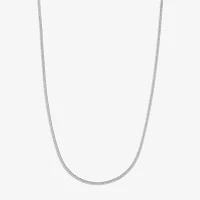 14K White Gold 18 Inch Solid Herringbone Chain Necklace