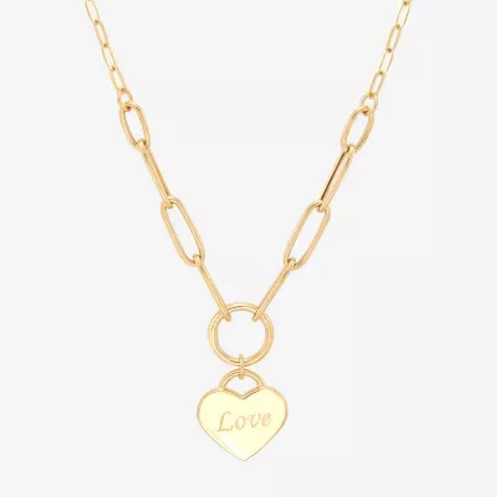 Made in Italy Womens 14K Gold Heart Pendant Necklace