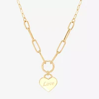 Made in Italy Womens 14K Gold Heart Pendant Necklace