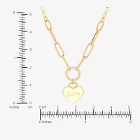 Made in Italy Womens 14K Gold Heart Pendant Necklace