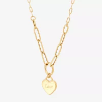 Made in Italy Womens 14K Gold Heart Pendant Necklace