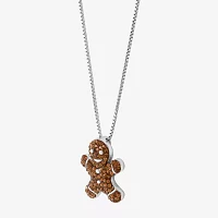 Womens Brown Crystal Sterling Silver Pendant Necklace