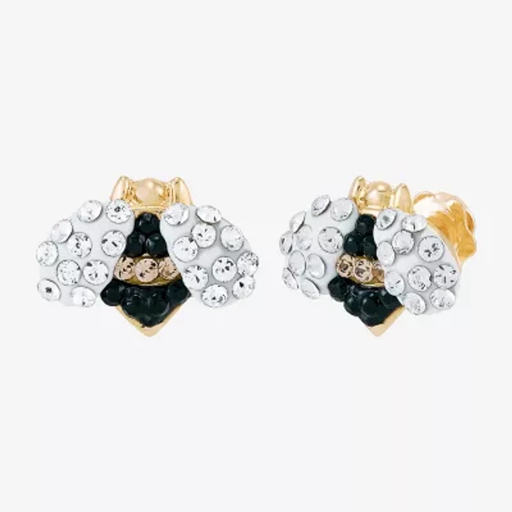 Lab Created Multi Color Crystal 14K Gold 8mm Stud Earrings