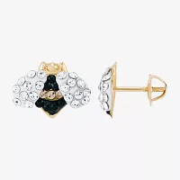 Lab Created Multi Color Crystal 14K Gold 8mm Stud Earrings