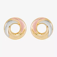 14K Tri-Color Gold 12.5mm Knot Stud Earrings