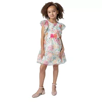 Rare Editions Toddler Girls Embellished Short Sleeve Flutter Empire Waist Dress