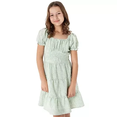 Rare Editions Big Girls Embellished Short Sleeve A-Line Dress