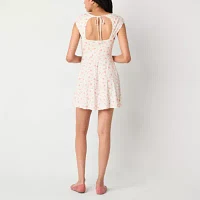Arizona Womens Short Sleeve Floral Fit + Flare Dress Juniors