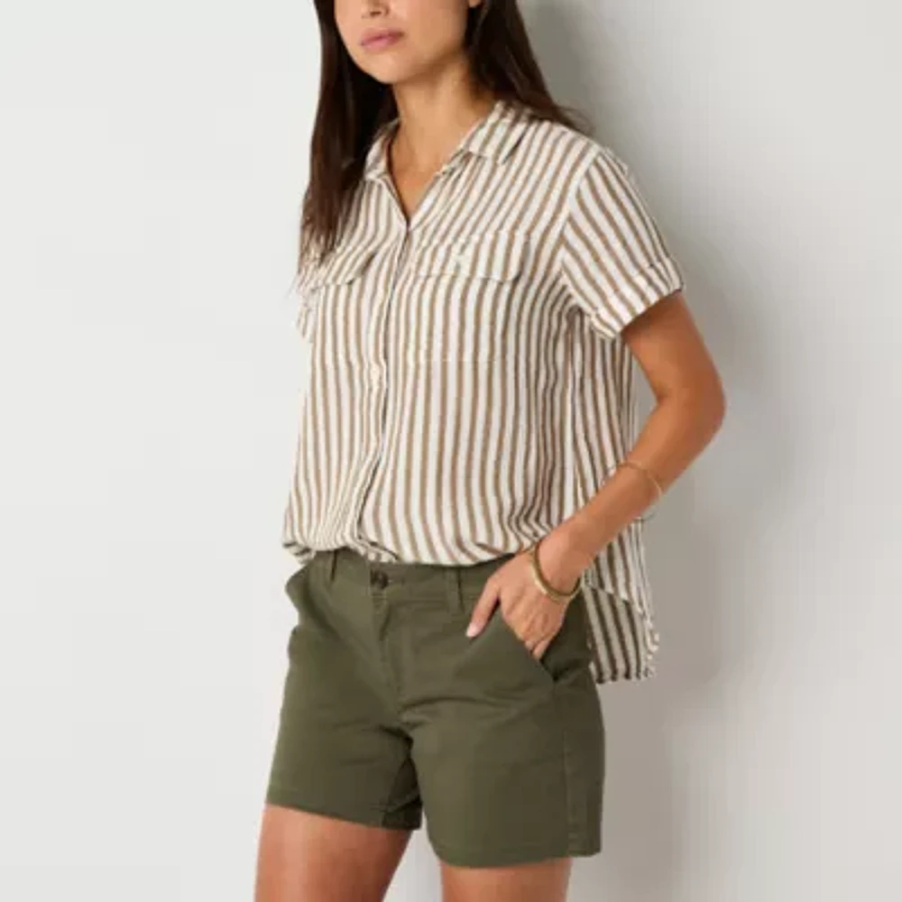 a.n.a Womens 5" Mid Rise Chino Short