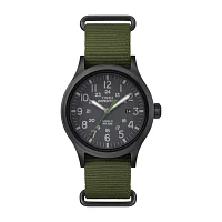 Timex® Expedition Scout Mens Green Fabric Strap Watch